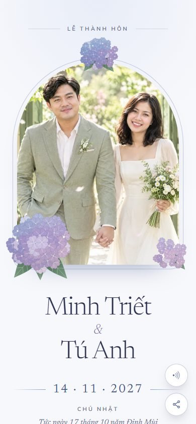 Mẫu thiệp Cẩm Tú Cầu
