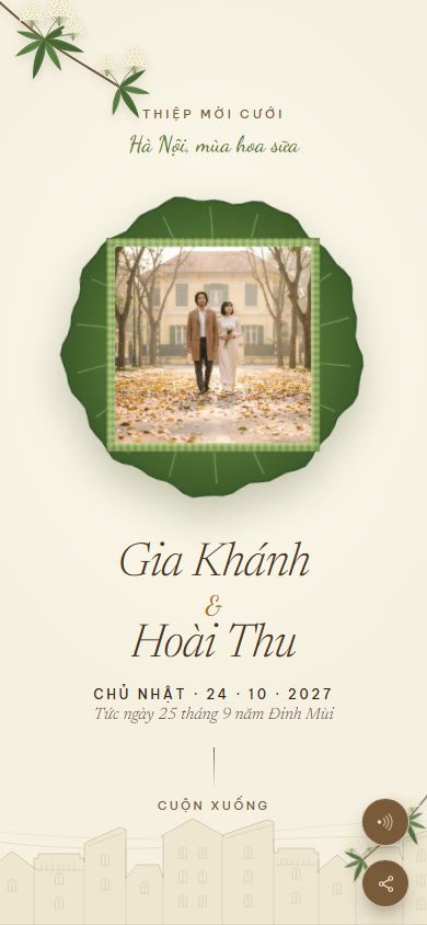 Mẫu thiệp Thu Hà Nội
