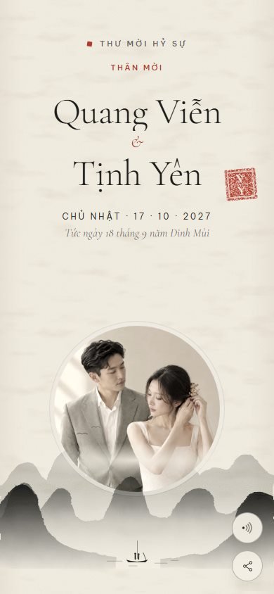 Mẫu thiệp Thủy Mặc