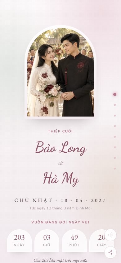 Mẫu thiệp Vườn Thư Tình