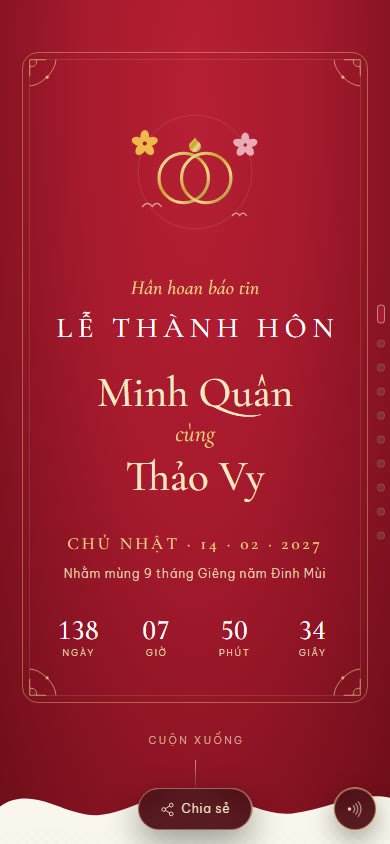 Mẫu thiệp Xuân Hỷ